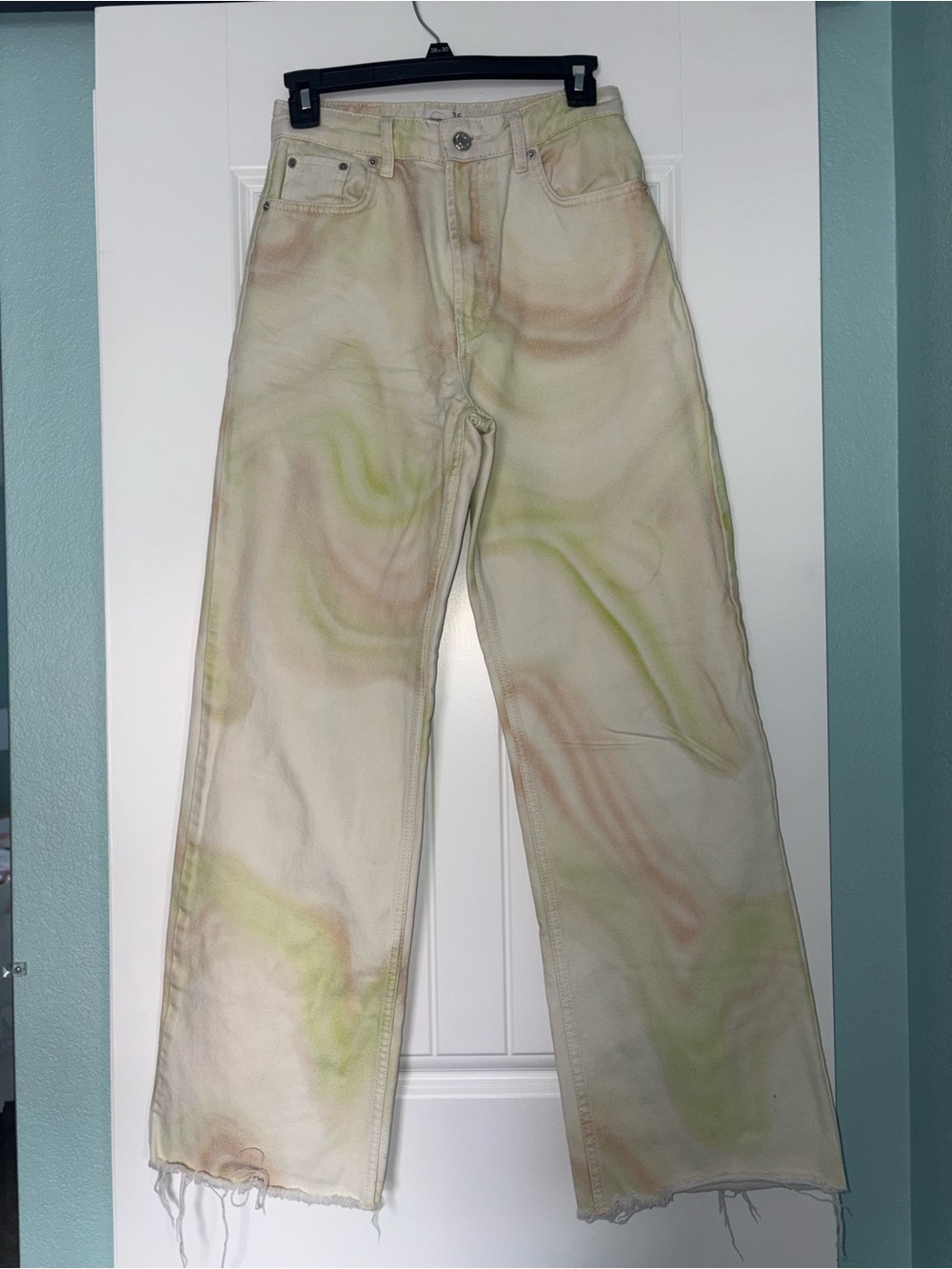 Stradivarius Tie-Dye Effect Straight Leg Jeans
